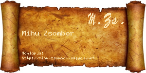Mihu Zsombor névjegykártya